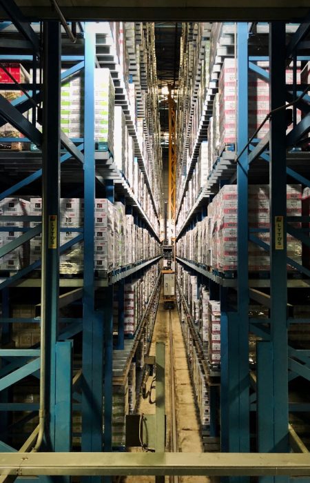 blue and brown metal bridge